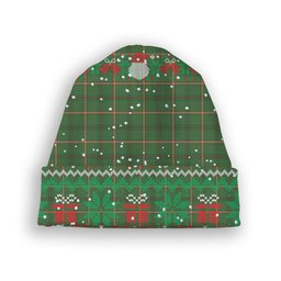 ScotsTee Shop Scottish Strachan Hunting Ancient Tartan Plaid Christmas Deer Snowman Snowflake Bell Knit Beanie