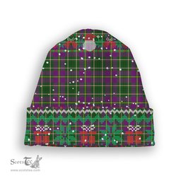ScotsTee Shop Scottish Tailyour Tartan Plaid Christmas Deer Snowman Snowflake Bell Knit Beanie