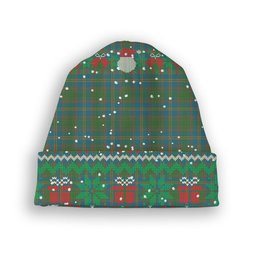 ScotsTee Shop Scottish Strang of Balkaskie Ancient Tartan Plaid Christmas Deer Snowman Snowflake Bell Knit Beanie