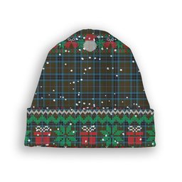 ScotsTee Shop Scottish Thompson Hunting Tartan Plaid Christmas Deer Snowman Snowflake Bell Knit Beanie