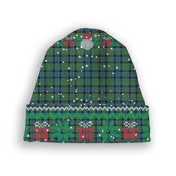 ScotsTee Shop Scottish Stevenson Hunting Ancient Tartan Plaid Christmas Deer Snowman Snowflake Bell Knit Beanie