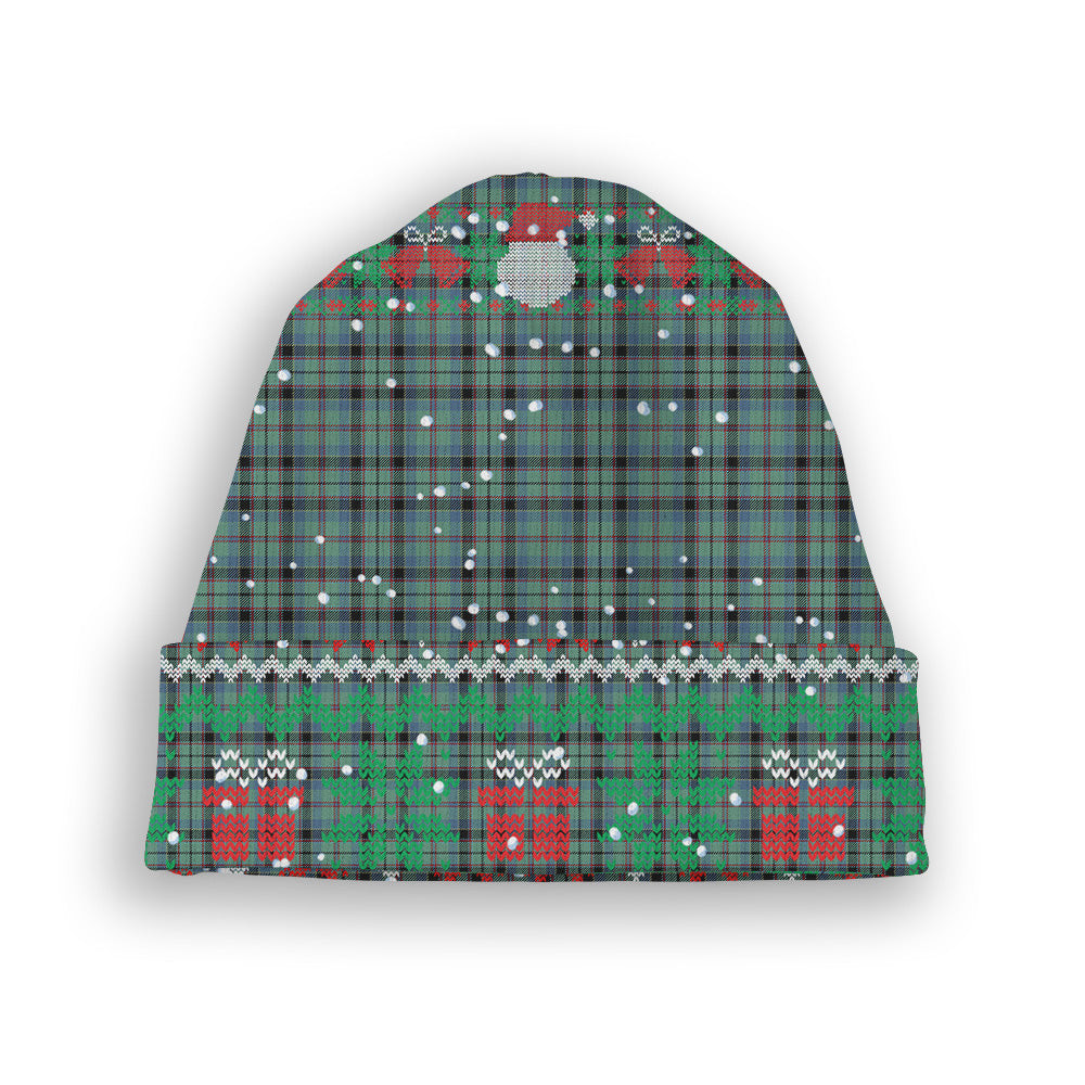 ScotsTee Shop Scottish Stephenson Ancient Tartan Plaid Christmas Deer Snowman Snowflake Bell Knit Beanie