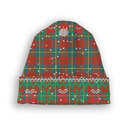ScotsTee Shop Scottish Ruthven Ancient Tartan Plaid Christmas Deer Snowman Snowflake Bell Knit Beanie
