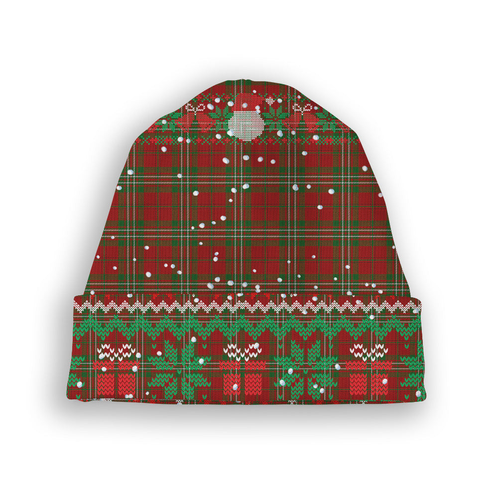 ScotsTee Shop Scottish Scott Tartan Plaid Christmas Deer Snowman Snowflake Bell Knit Beanie