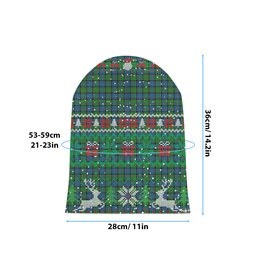 ScotsTee Shop Scottish Stirling Tartan Plaid Christmas Deer Snowman Snowflake Bell Knit Beanie