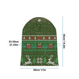 ScotsTee Shop Scottish Terry Tartan Plaid Christmas Deer Snowman Snowflake Bell Knit Beanie