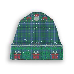 ScotsTee Shop Scottish Sandilands Ancient Tartan Plaid Christmas Deer Snowman Snowflake Bell Knit Beanie