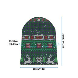 ScotsTee Shop Scottish Shaw Tartan Plaid Christmas Deer Snowman Snowflake Bell Knit Beanie