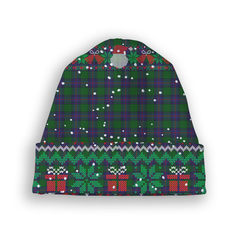 ScotsTee Shop Scottish Shaw Tartan Plaid Christmas Deer Snowman Snowflake Bell Knit Beanie