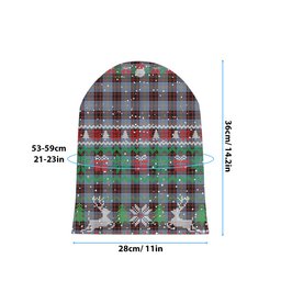 ScotsTee Shop Scottish Rutherford Ancient Tartan Plaid Christmas Deer Snowman Snowflake Bell Knit Beanie