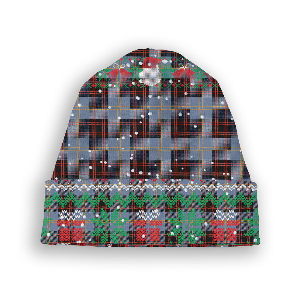 ScotsTee Shop Scottish Rutherford Ancient Tartan Plaid Christmas Deer Snowman Snowflake Bell Knit Beanie