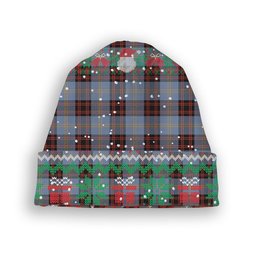 ScotsTee Shop Scottish Rutherford Ancient Tartan Plaid Christmas Deer Snowman Snowflake Bell Knit Beanie