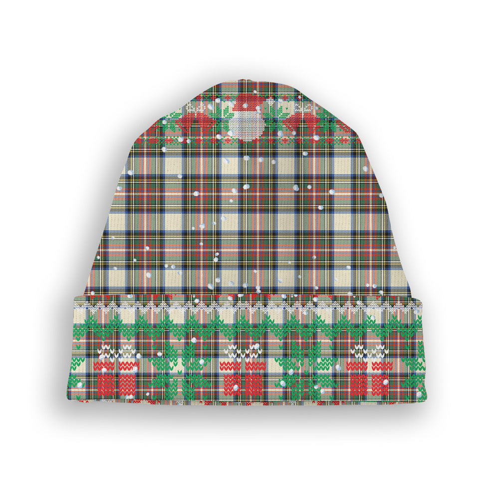 ScotsTee Shop Scottish Stewart Dress Modern SC Tartan Plaid Christmas Deer Snowman Snowflake Bell Knit Beanie