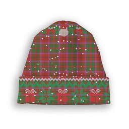 ScotsTee Shop Scottish Shaw of Tordarroch Ancient Tartan Plaid Christmas Deer Snowman Snowflake Bell Knit Beanie