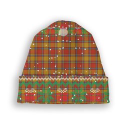 ScotsTee Shop Scottish Scrymgeour Ancient Tartan Plaid Christmas Deer Snowman Snowflake Bell Knit Beanie