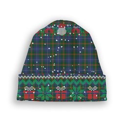 ScotsTee Shop Scottish Turnbull Hunting Tartan Plaid Christmas Deer Snowman Snowflake Bell Knit Beanie