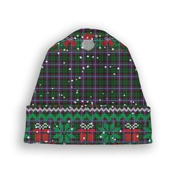 ScotsTee Shop Scottish Russell 1 Tartan Plaid Christmas Deer Snowman Snowflake Bell Knit Beanie