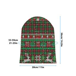 ScotsTee Shop Scottish Sawyer Tartan Plaid Christmas Deer Snowman Snowflake Bell Knit Beanie