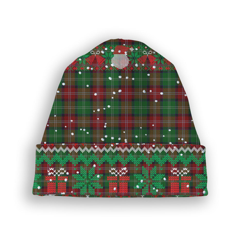 ScotsTee Shop Scottish Sawyer Tartan Plaid Christmas Deer Snowman Snowflake Bell Knit Beanie