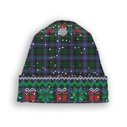 ScotsTee Shop Scottish Russell Tartan Plaid Christmas Deer Snowman Snowflake Bell Knit Beanie
