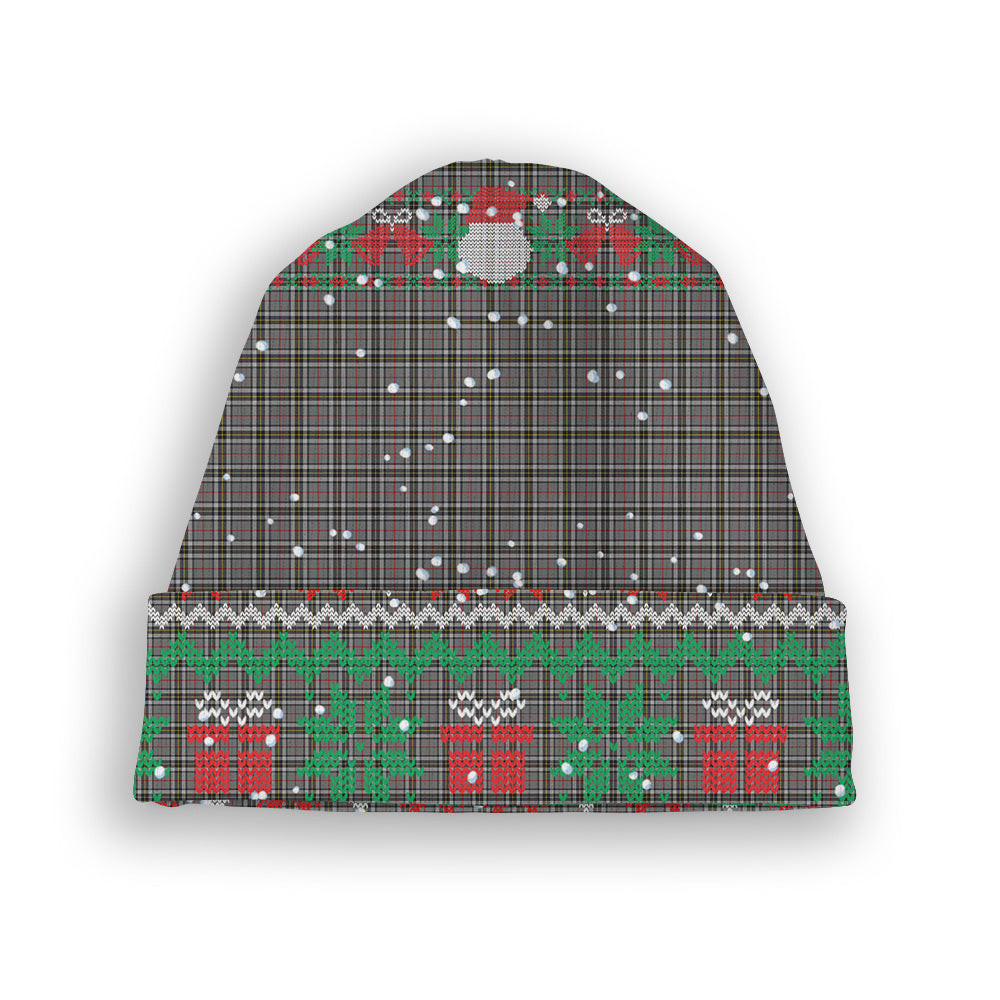 ScotsTee Shop Scottish Thomson Dress Grey Tartan Plaid Christmas Deer Snowman Snowflake Bell Knit Beanie