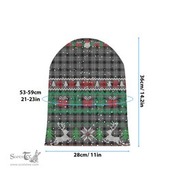 ScotsTee Shop Scottish Stewart Mourning 3 Tartan Plaid Christmas Deer Snowman Snowflake Bell Knit Beanie