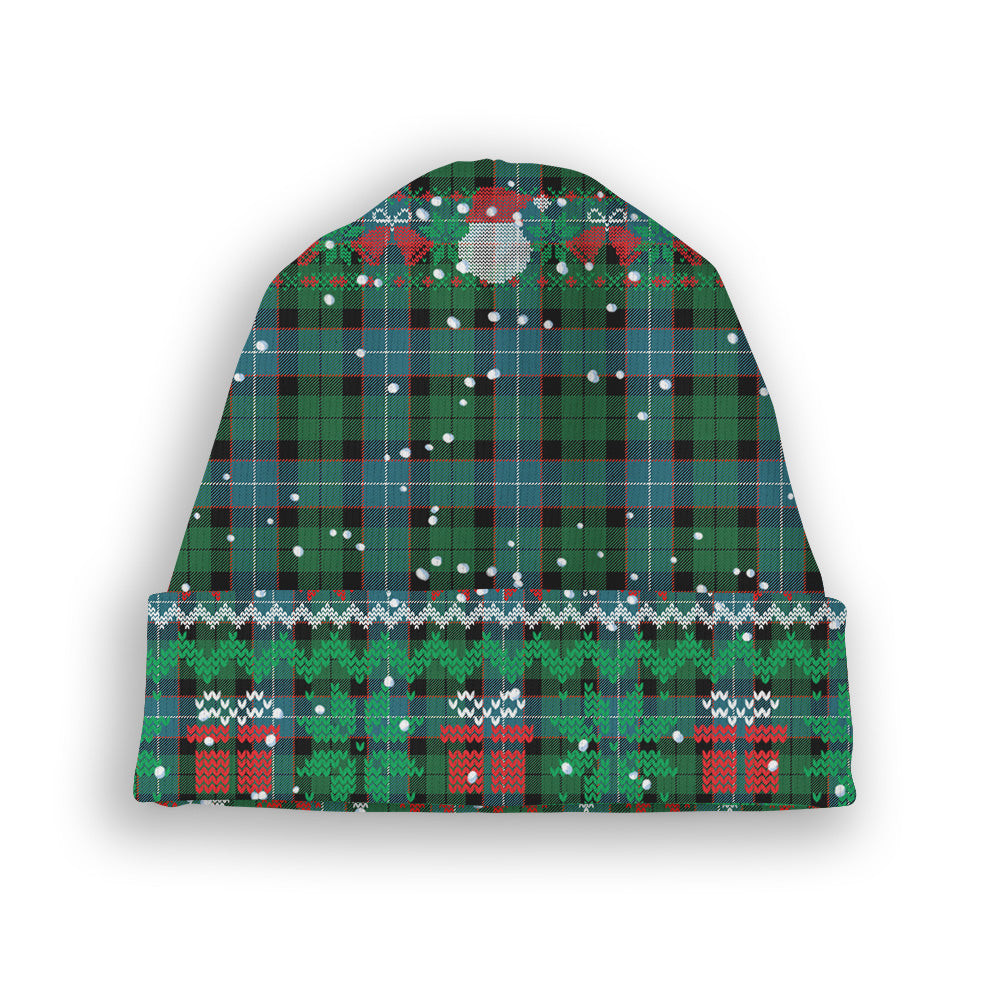 ScotsTee Shop Scottish Russell Ancient Tartan Plaid Christmas Deer Snowman Snowflake Bell Knit Beanie