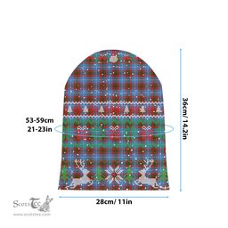 ScotsTee Shop Scottish Spalding Tartan Plaid Christmas Deer Snowman Snowflake Bell Knit Beanie