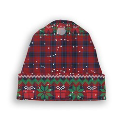 ScotsTee Shop Scottish Thomson Bonner Tartan Plaid Christmas Deer Snowman Snowflake Bell Knit Beanie