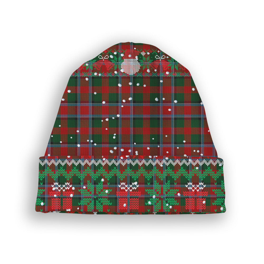 ScotsTee Shop Scottish Thompson Mackinlay Tartan Plaid Christmas Deer Snowman Snowflake Bell Knit Beanie