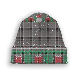 ScotsTee Shop Scottish Thompson Grey Dress Tartan Plaid Christmas Deer Snowman Snowflake Bell Knit Beanie