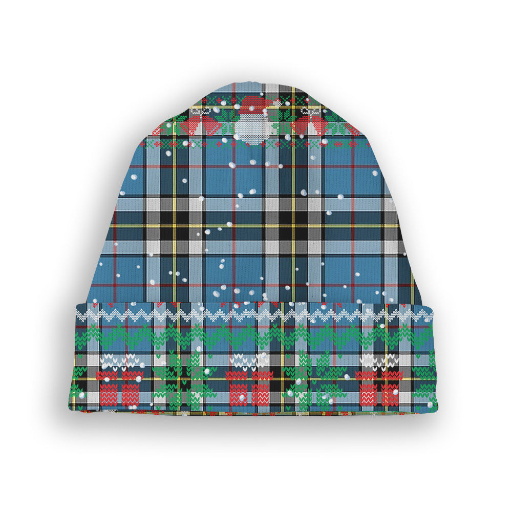 ScotsTee Shop Scottish Thompson Society Tartan Plaid Christmas Deer Snowman Snowflake Bell Knit Beanie