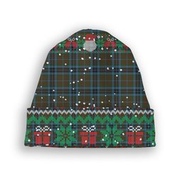 ScotsTee Shop Scottish Thomson Hunting Tartan Plaid Christmas Deer Snowman Snowflake Bell Knit Beanie