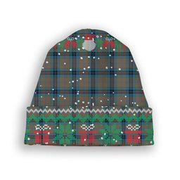 ScotsTee Shop Scottish Thompson Hunting Ancient Tartan Plaid Christmas Deer Snowman Snowflake Bell Knit Beanie