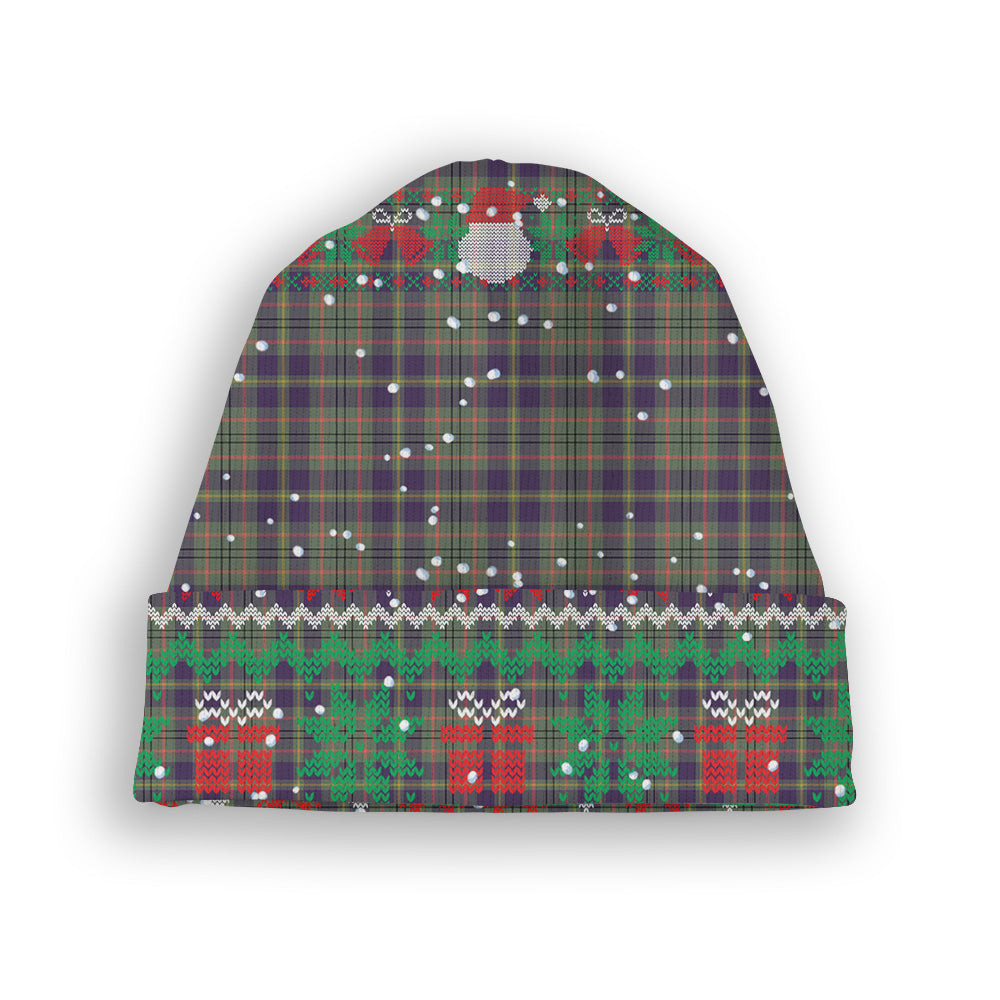 ScotsTee Shop Scottish Taylor Weathered Tartan Plaid Christmas Deer Snowman Snowflake Bell Knit Beanie