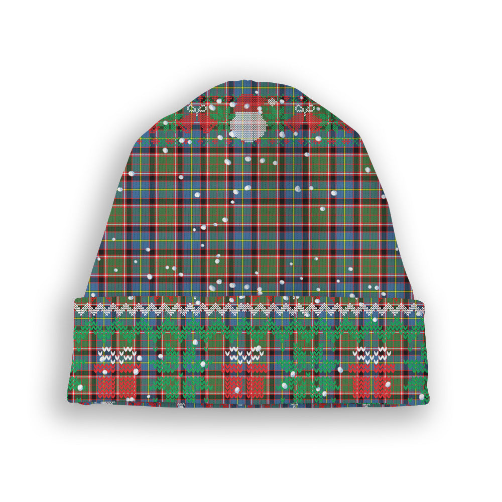 ScotsTee Shop Scottish Stirling SC Tartan Plaid Christmas Deer Snowman Snowflake Bell Knit Beanie