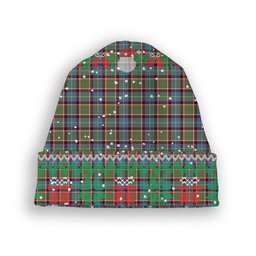 ScotsTee Shop Scottish Stirling SC Tartan Plaid Christmas Deer Snowman Snowflake Bell Knit Beanie