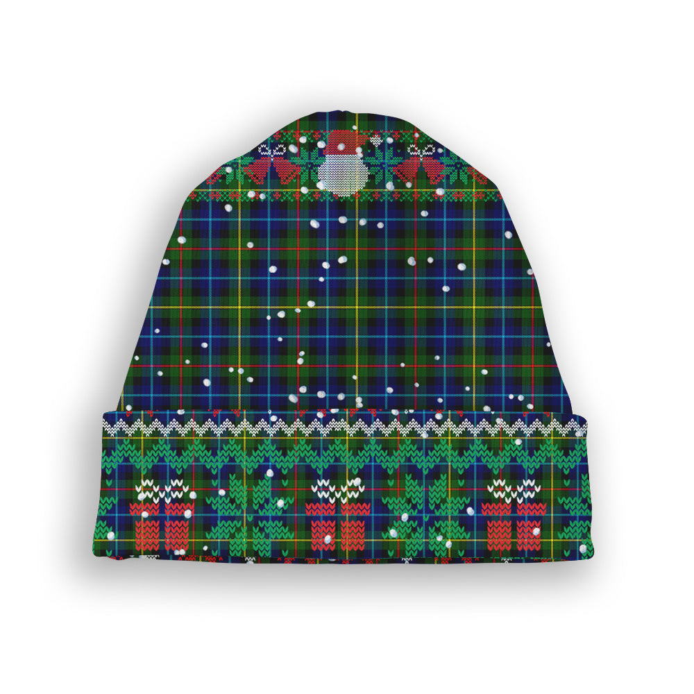 ScotsTee Shop Scottish Smith Modern Tartan Plaid Christmas Deer Snowman Snowflake Bell Knit Beanie