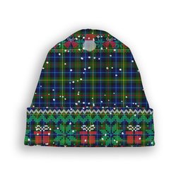 ScotsTee Shop Scottish Smith Modern Tartan Plaid Christmas Deer Snowman Snowflake Bell Knit Beanie
