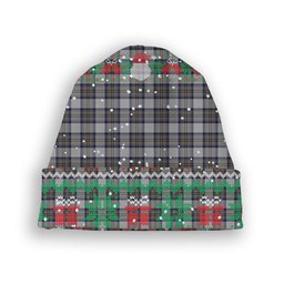ScotsTee Shop Scottish Stewart Dress Blue Tartan Plaid Christmas Deer Snowman Snowflake Bell Knit Beanie