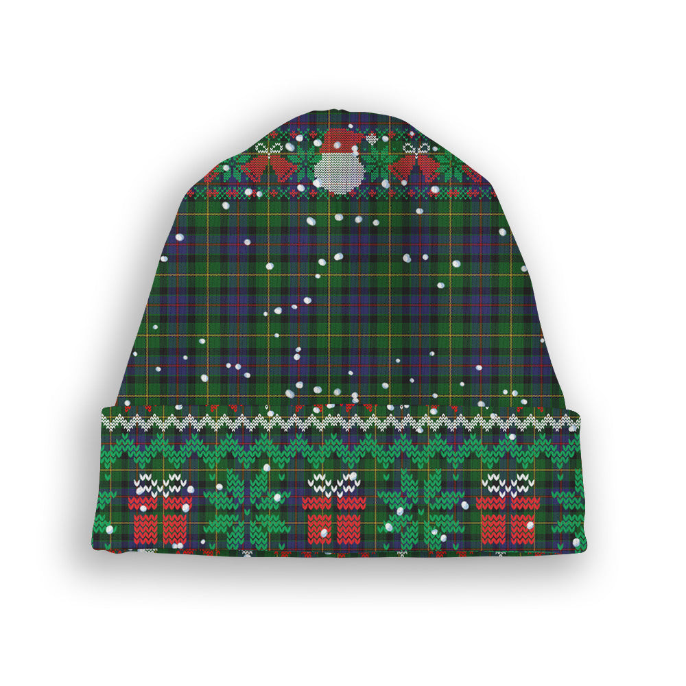 ScotsTee Shop Scottish Tait 1 Tartan Plaid Christmas Deer Snowman Snowflake Bell Knit Beanie