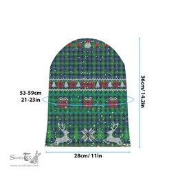 ScotsTee Shop Scottish Sutherland Old Ancient Tartan Plaid Christmas Deer Snowman Snowflake Bell Knit Beanie