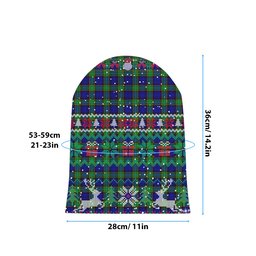 ScotsTee Shop Scottish Semple Modern Tartan Plaid Christmas Deer Snowman Snowflake Bell Knit Beanie