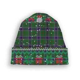 ScotsTee Shop Scottish Sinclair Green Tartan Plaid Christmas Deer Snowman Snowflake Bell Knit Beanie