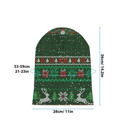 ScotsTee Shop Scottish Skene or Tribe of Mar Tartan Plaid Christmas Deer Snowman Snowflake Bell Knit Beanie