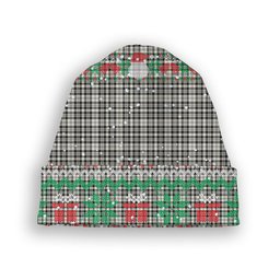 ScotsTee Shop Scottish Scott Black and White Ancient Tartan Plaid Christmas Deer Snowman Snowflake Bell Knit Beanie