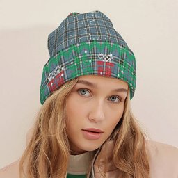 ScotsTee Shop Scottish Thomson Dress TS1383 Tartan Plaid Christmas Deer Snowman Snowflake Bell Knit Beanie