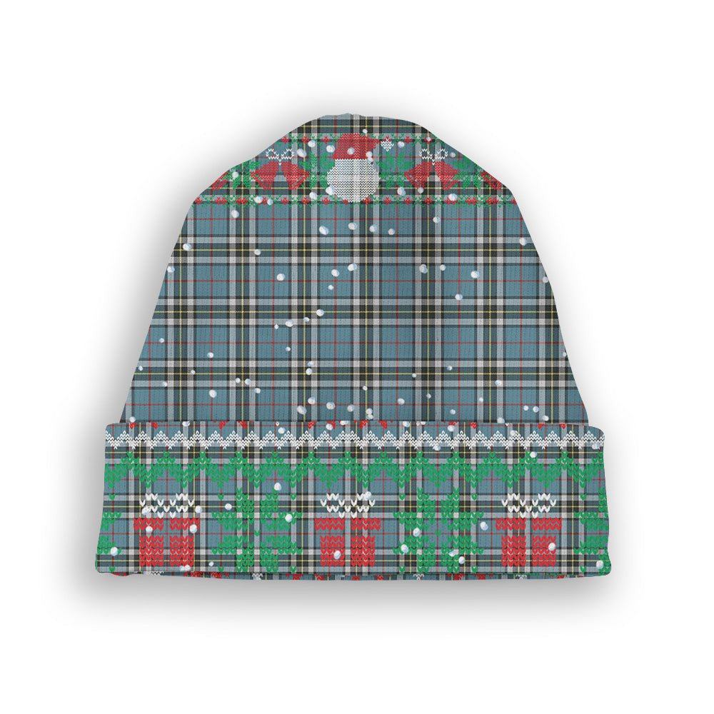 ScotsTee Shop Scottish Thomson Dress TS1383 Tartan Plaid Christmas Deer Snowman Snowflake Bell Knit Beanie