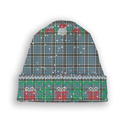 ScotsTee Shop Scottish Thomson Dress TS1383 Tartan Plaid Christmas Deer Snowman Snowflake Bell Knit Beanie