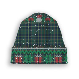 ScotsTee Shop Scottish Tailyour Modern Tartan Plaid Christmas Deer Snowman Snowflake Bell Knit Beanie